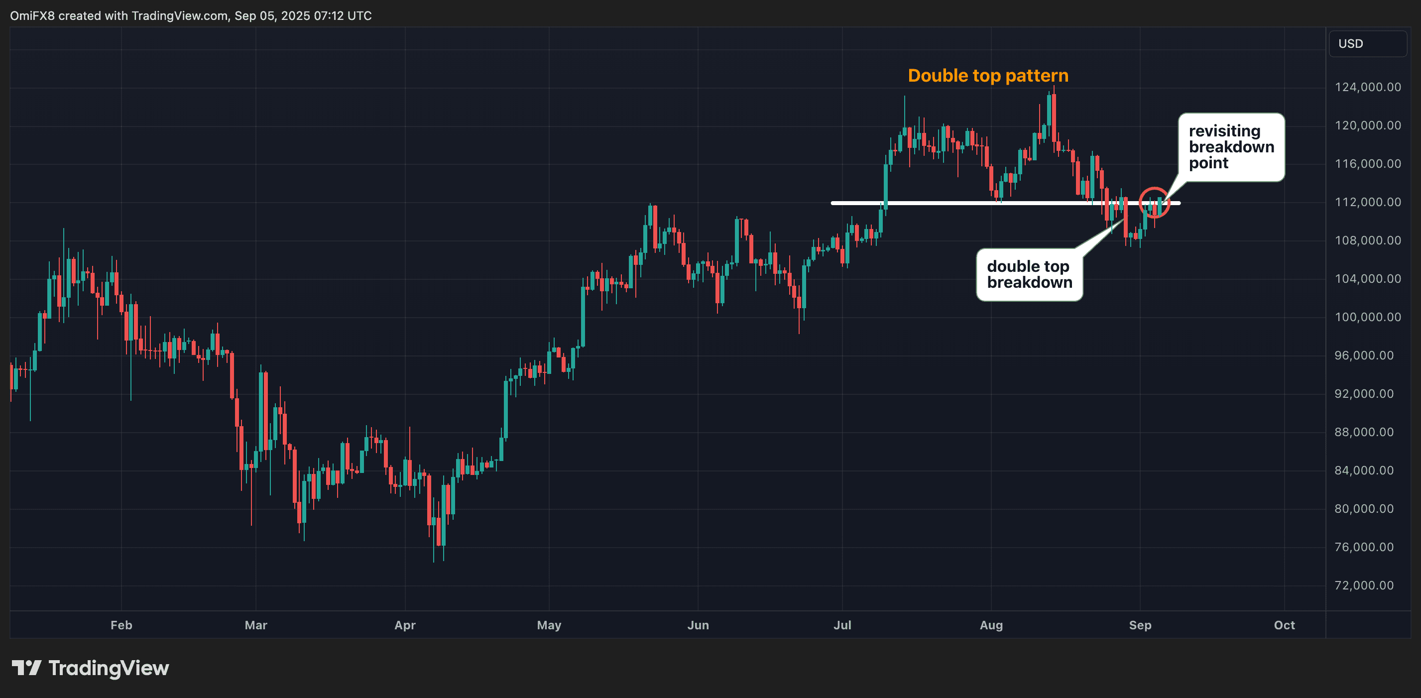 BTC's daily chart. (TradingView/CoinDesk)